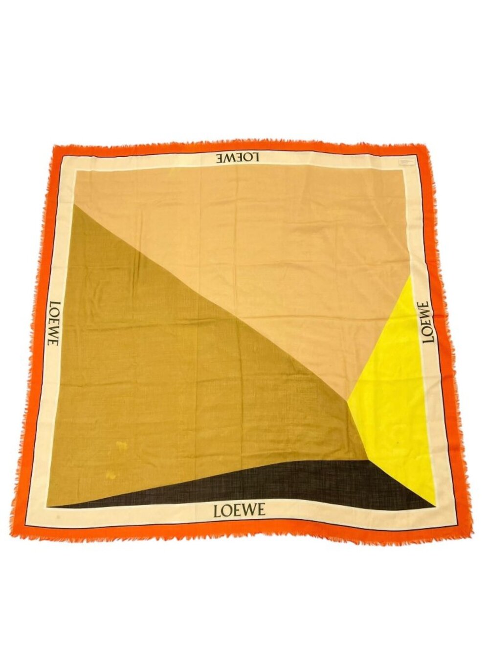 Loewe Wool 100% Puzzle Large with Fringe Scarf Multicolor